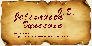 Jelisaveta Dunčević vizit kartica
